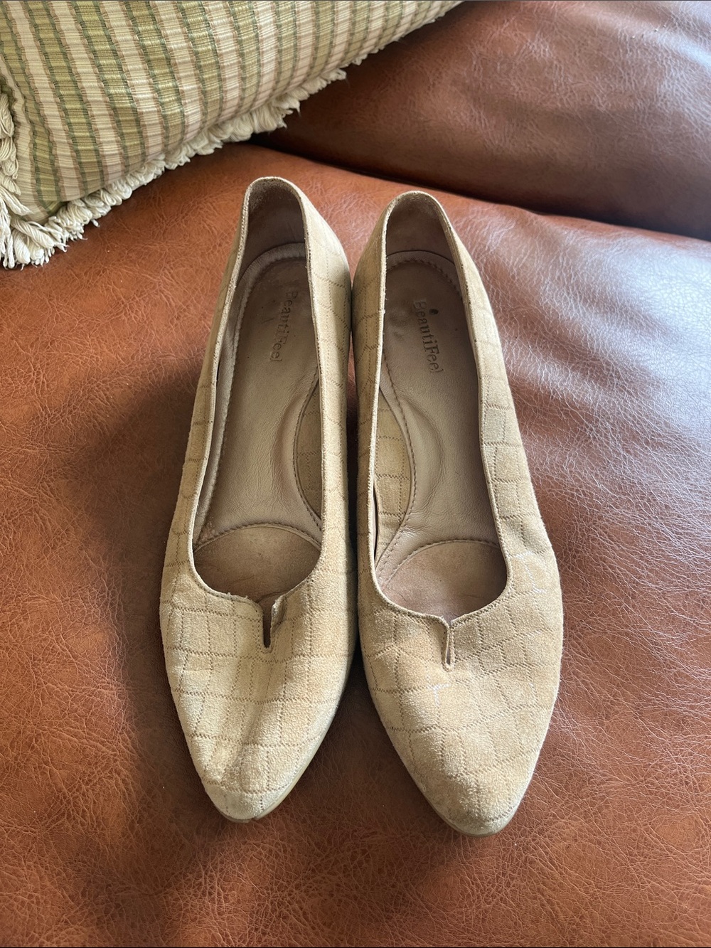 BeautiFeel Beige Quilted Pointed  VMToe Heels
